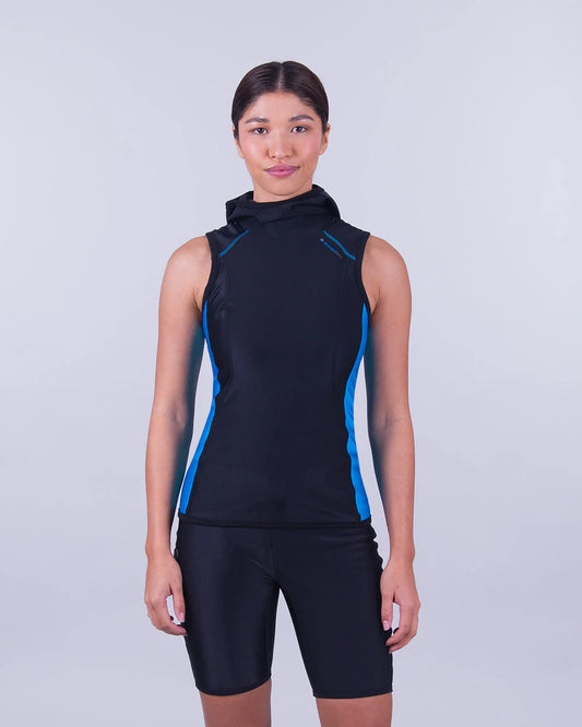 Sharkskin Chillproof NEW Hooded Vest Blue & Black - Ladies